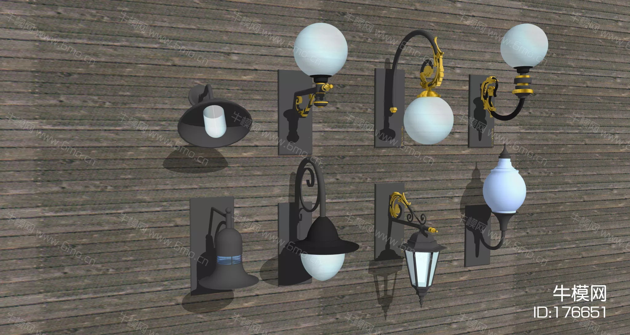 CHINESE WALL LAMP - SKETCHUP 3D MODEL - ENSCAPE - 176651