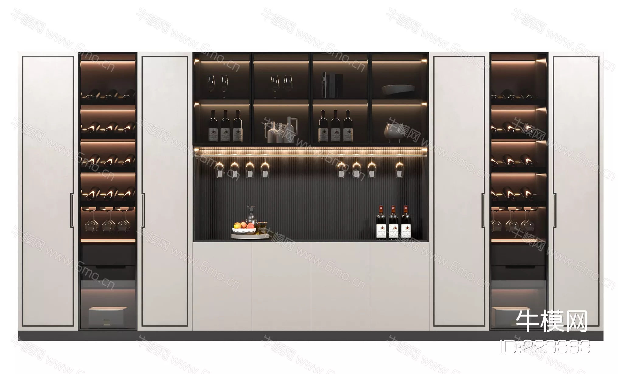 CHINESE WINE CABINET - SKETCHUP 3D MODEL - ENSCAPE - 223363