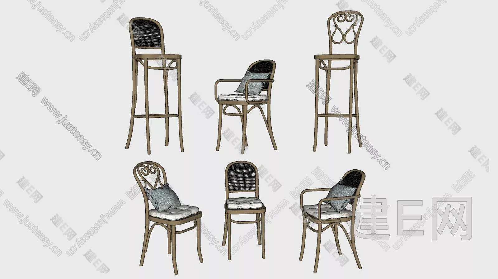 EUROPE BAR CHAIR - SKETCHUP 3D MODEL - ENSCAPE - 113066461