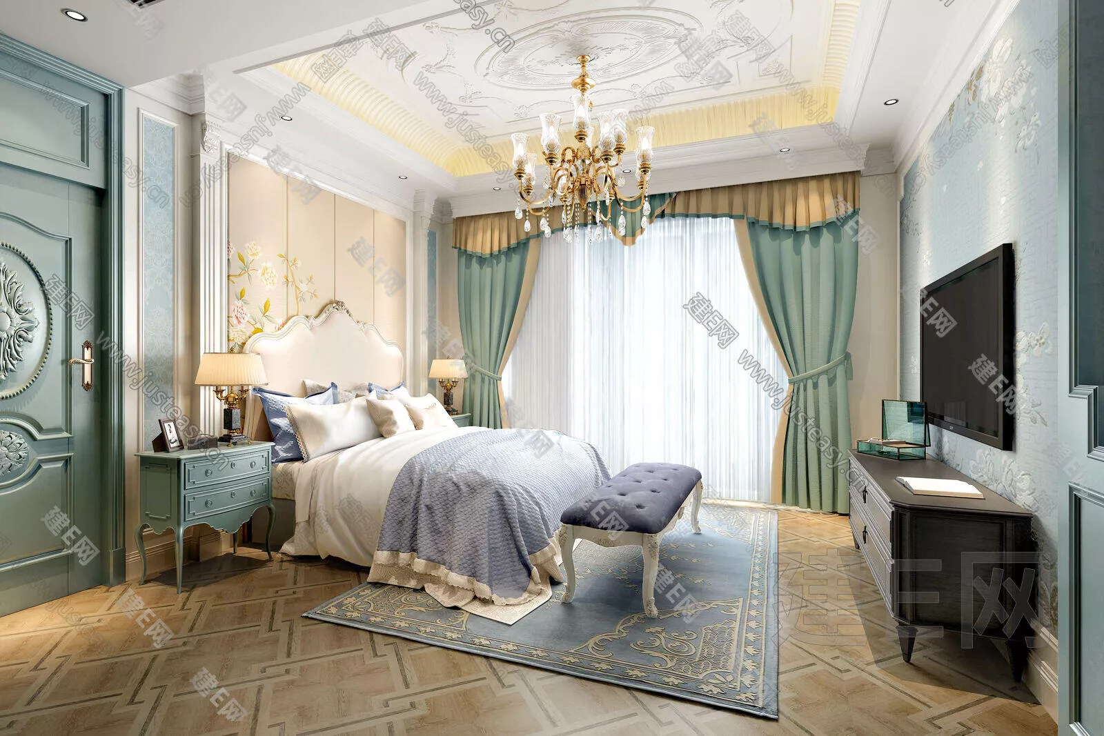 EUROPE BEDROOM - SKETCHUP 3D SCENE - VRAY - 103433589