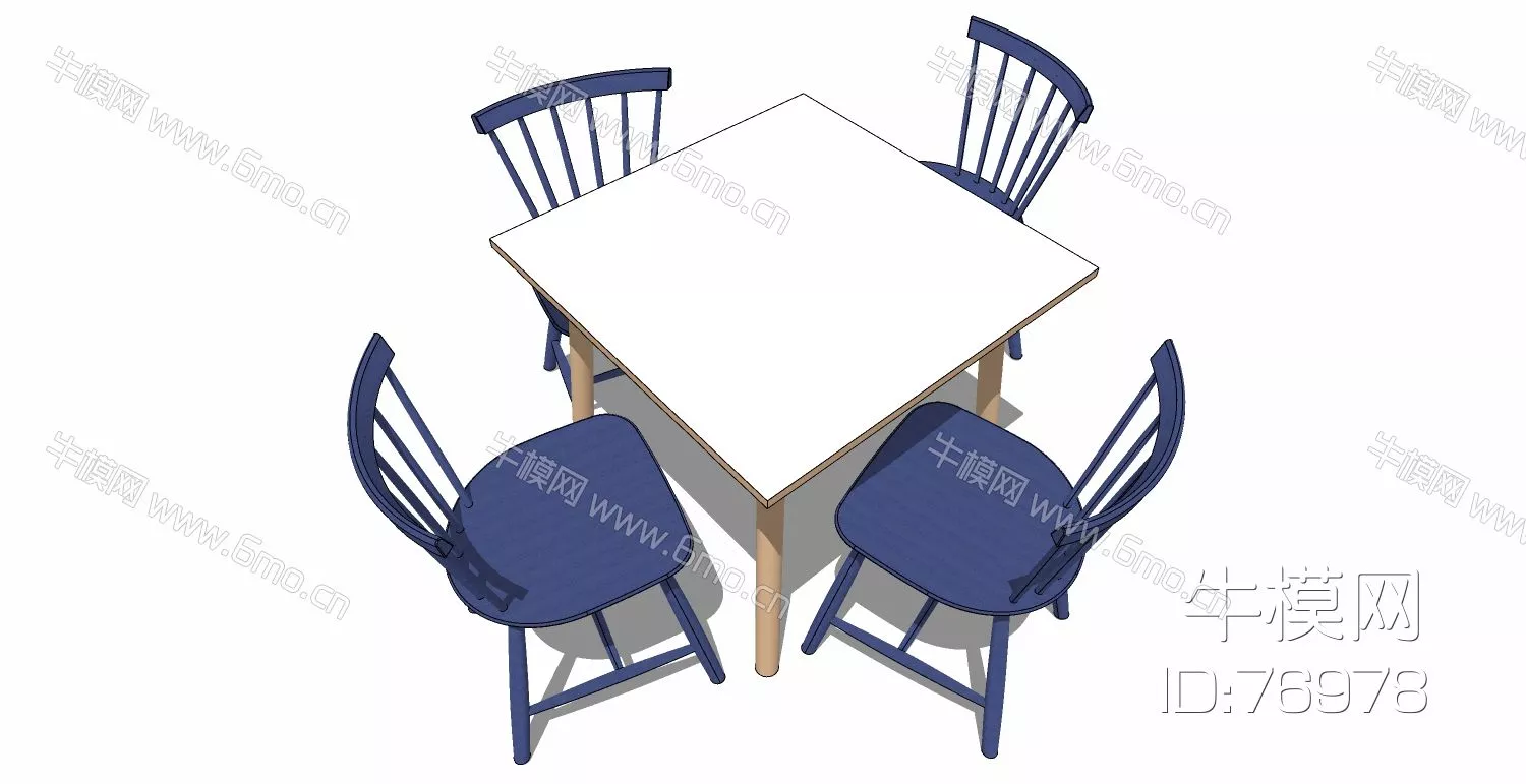 EUROPE DINING TABLE SET - SKETCHUP 3D MODEL - ENSCAPE - 76978