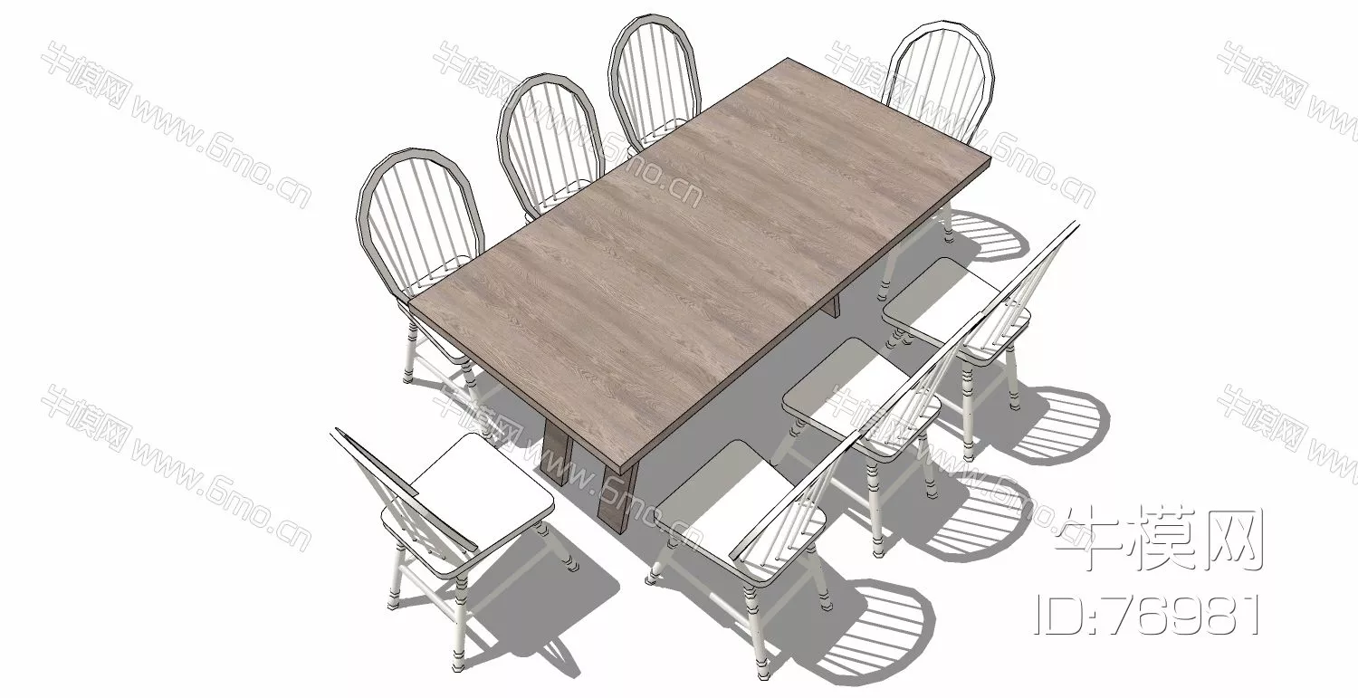 EUROPE DINING TABLE SET - SKETCHUP 3D MODEL - ENSCAPE - 76981