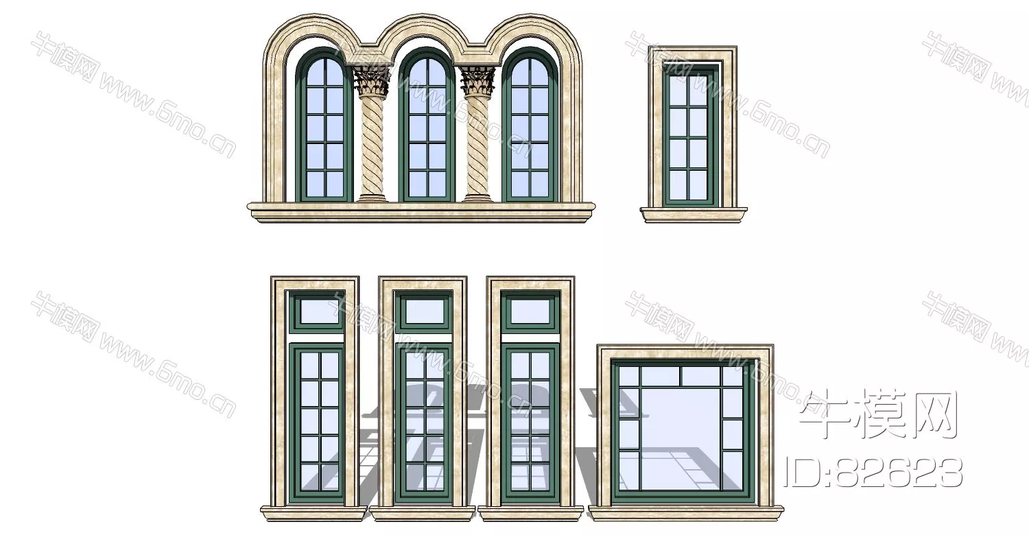 EUROPE DOOR AND WINDOWS - SKETCHUP 3D MODEL - ENSCAPE - 82623