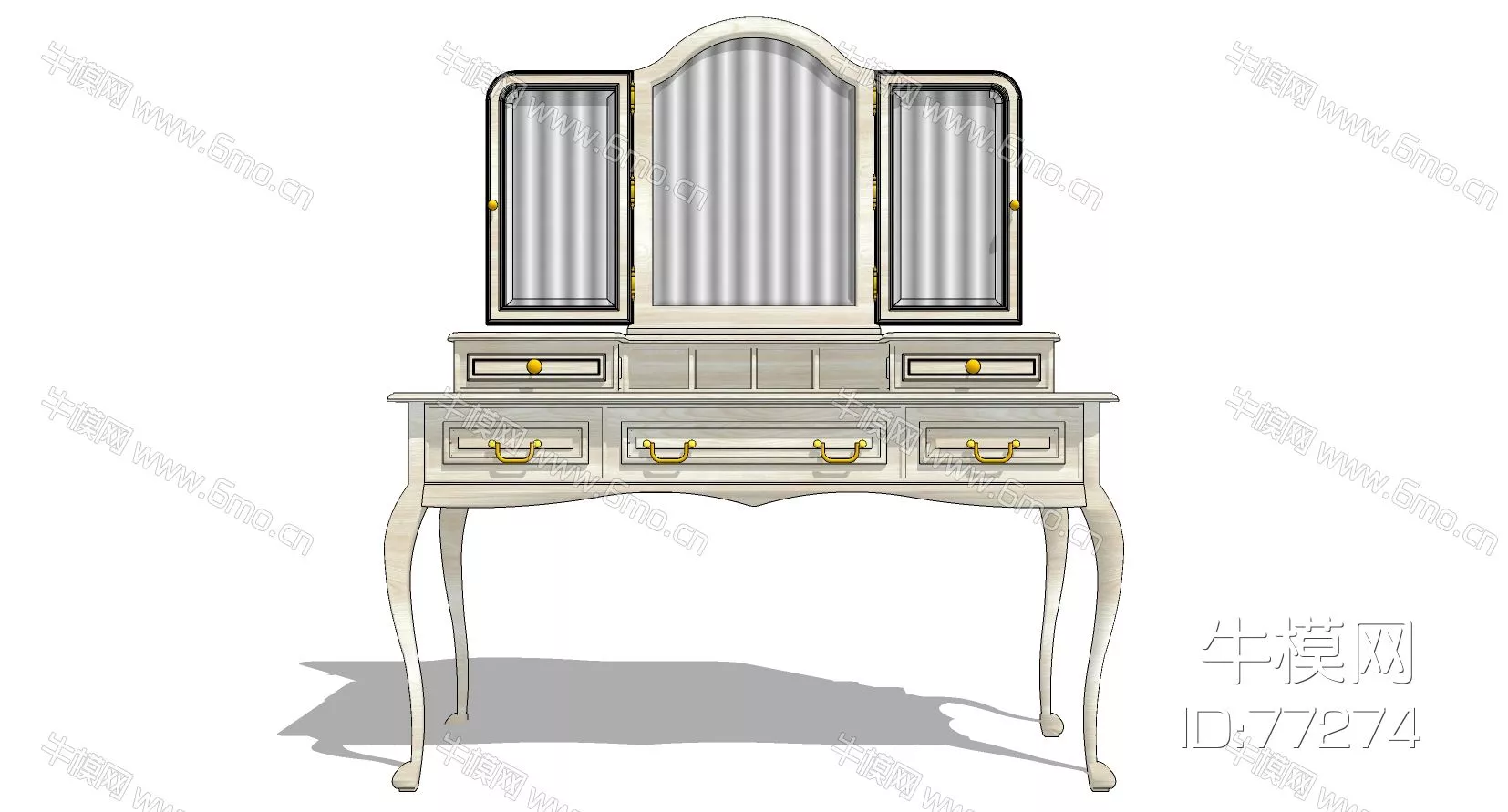 EUROPE DRESSING TABLE - SKETCHUP 3D MODEL - ENSCAPE - 77274