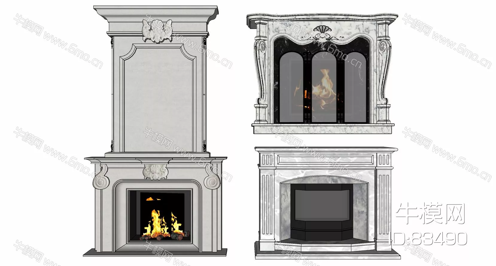 EUROPE FIREPLACE - SKETCHUP 3D MODEL - ENSCAPE - 83490