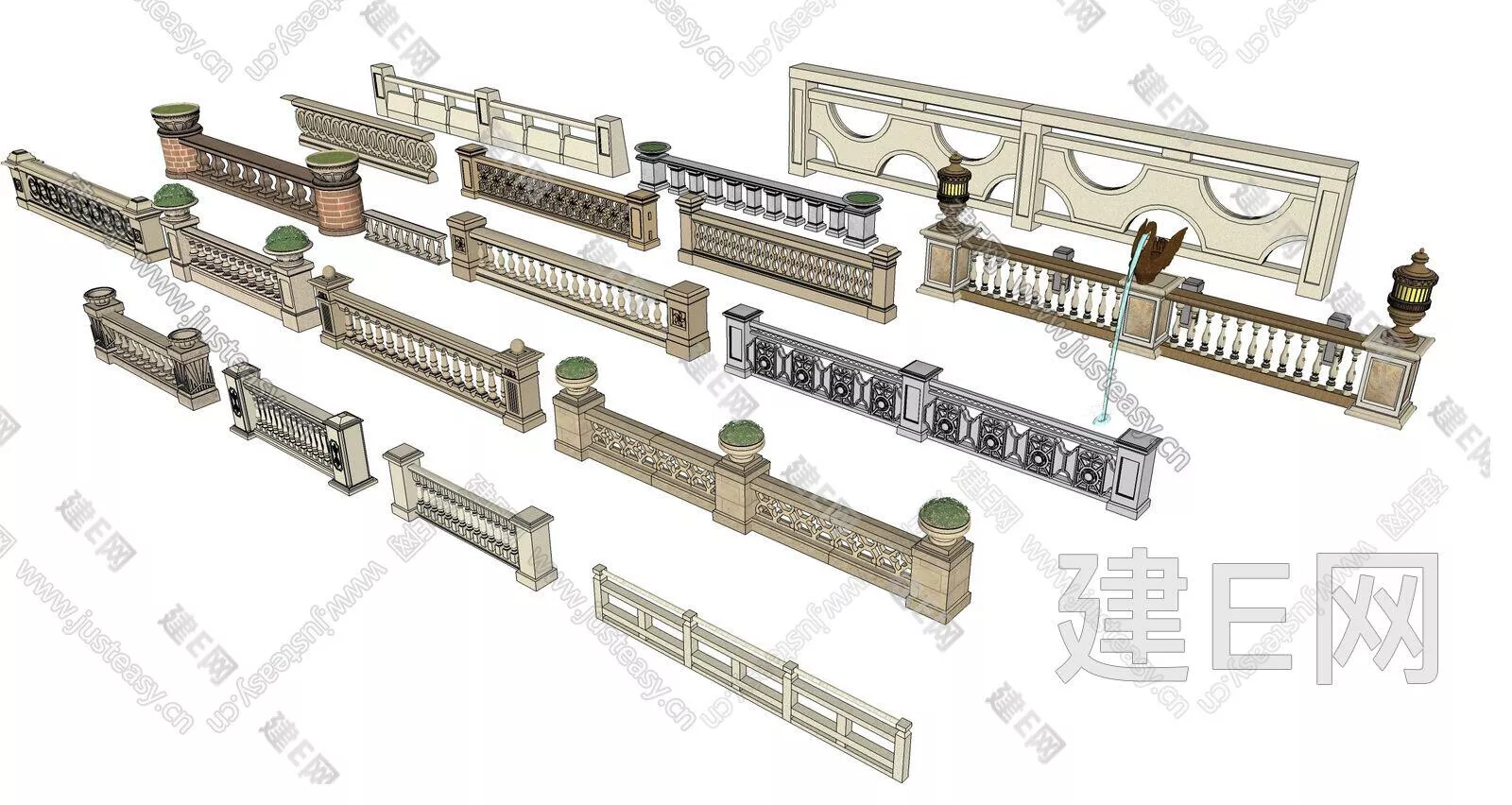 EUROPE RAILING - SKETCHUP 3D MODEL - ENSCAPE - 112214449