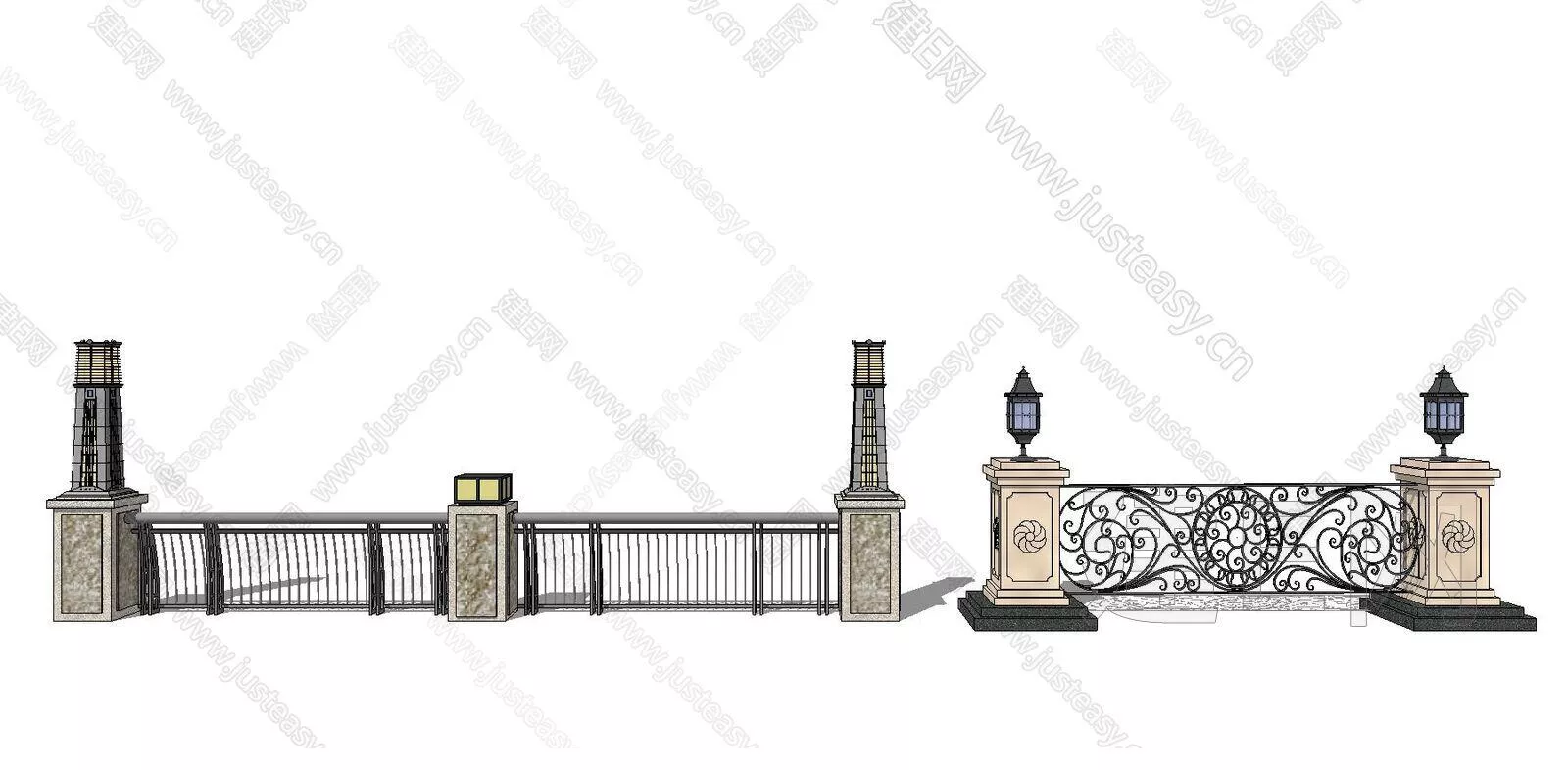 EUROPE RAILING - SKETCHUP 3D MODEL - ENSCAPE - 112411120