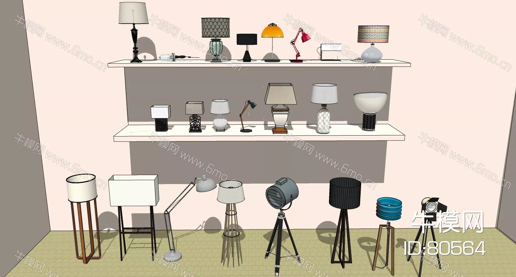 EUROPE TABLE LAMP - SKETCHUP 3D MODEL - ENSCAPE - 80564