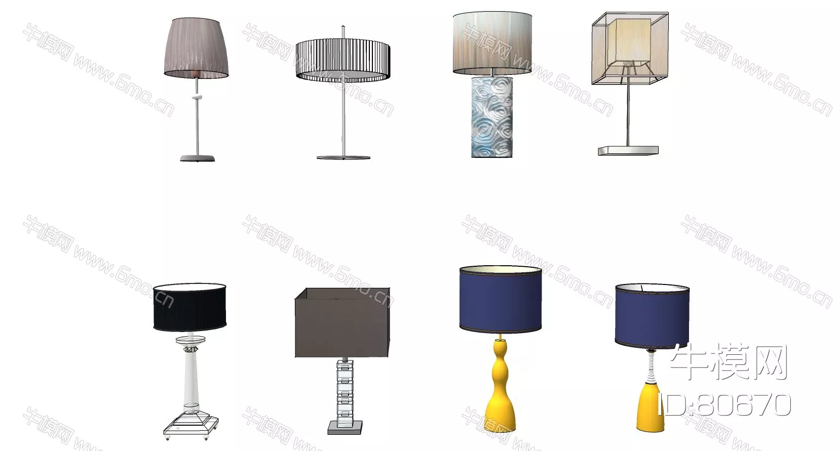 EUROPE TABLE LAMP - SKETCHUP 3D MODEL - ENSCAPE - 80670