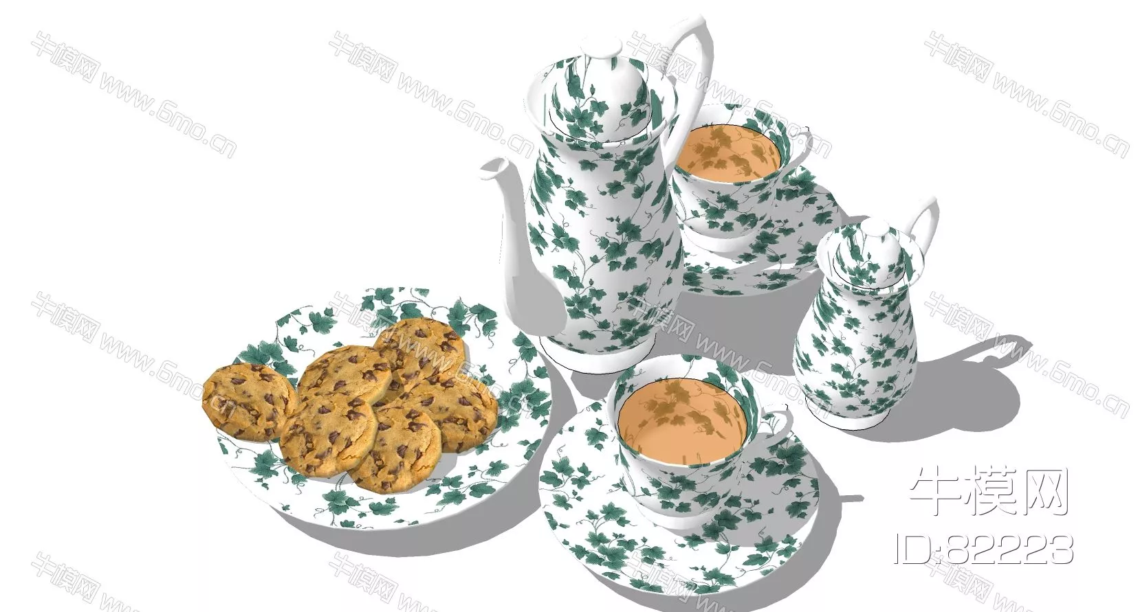 EUROPE TEA SET - SKETCHUP 3D MODEL - ENSCAPE - 82223