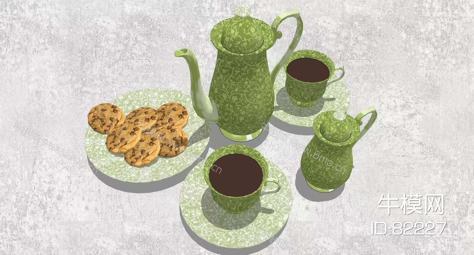 EUROPE TEA SET - SKETCHUP 3D MODEL - ENSCAPE - 82227