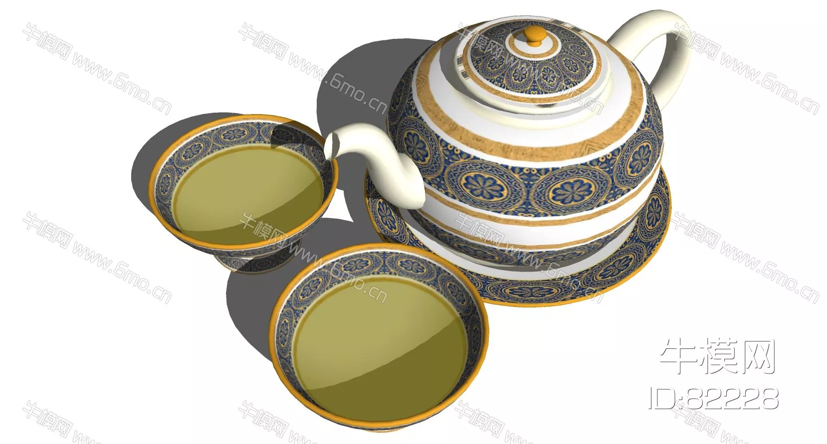 EUROPE TEA SET - SKETCHUP 3D MODEL - ENSCAPE - 82228