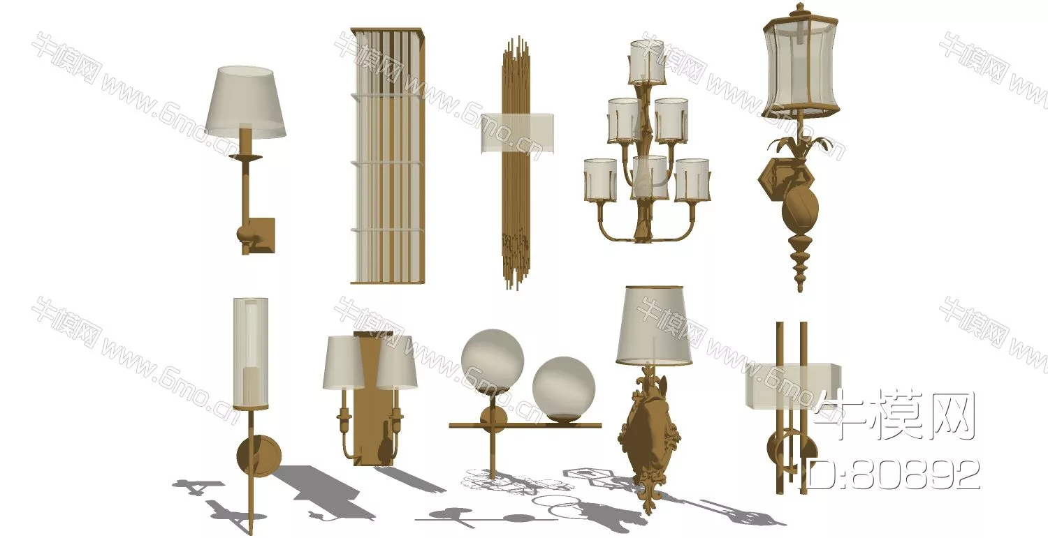 EUROPE WALL LAMP - SKETCHUP 3D MODEL - ENSCAPE - 80892