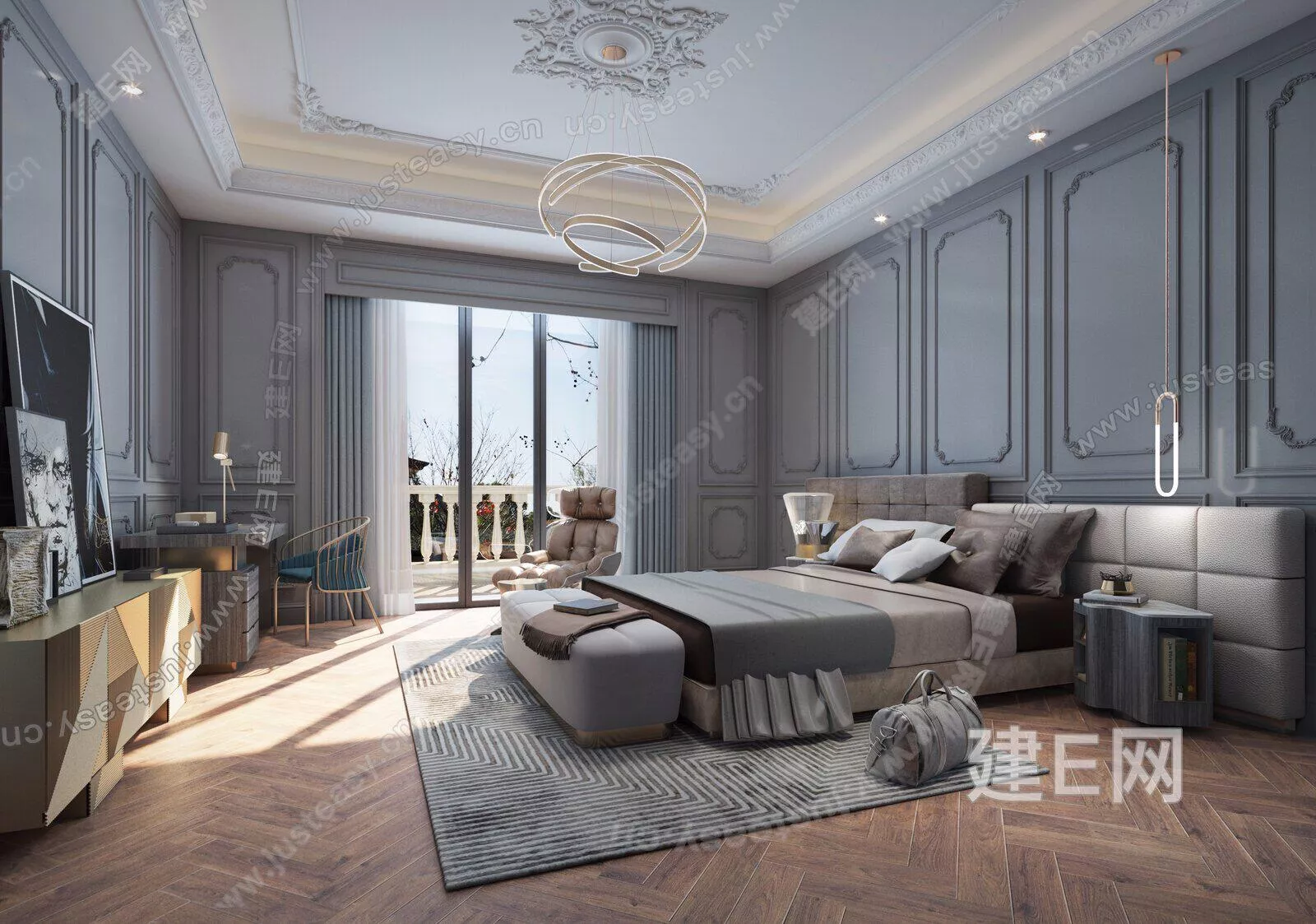 FRENCH BEDROOM - SKETCHUP 3D SCENE - ENSCAPE - 111889907