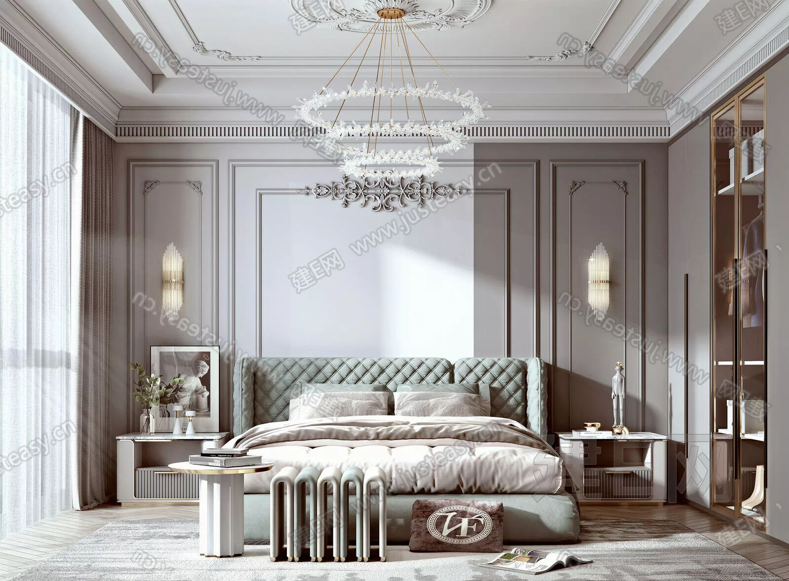 FRENCH BEDROOM - SKETCHUP 3D SCENE - VRAY - 104940621