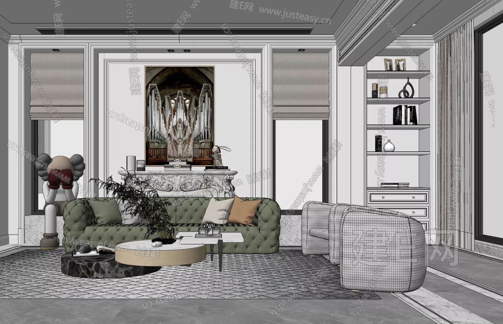 FRENCH LIVING ROOM - SKETCHUP 3D SCENE - ENSCAPE - 114902307