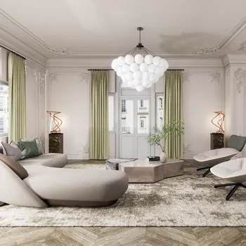 FRENCH LIVING ROOM - SKETCHUP 3D SCENE - ENSCAPE - ID00195