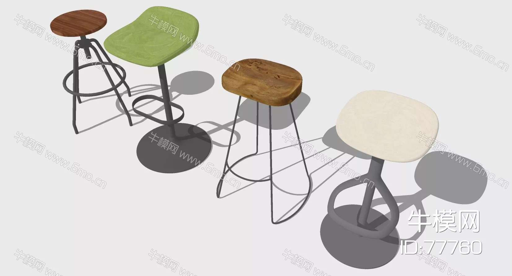 INDUSTRIAL BAR CHAIR - SKETCHUP 3D MODEL - ENSCAPE - 77760