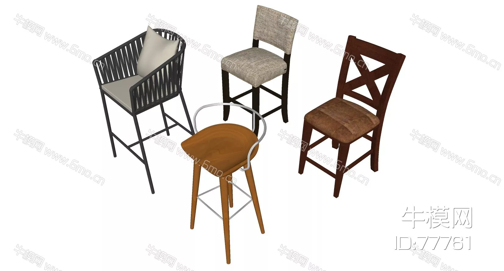 INDUSTRIAL BAR CHAIR - SKETCHUP 3D MODEL - ENSCAPE - 77761