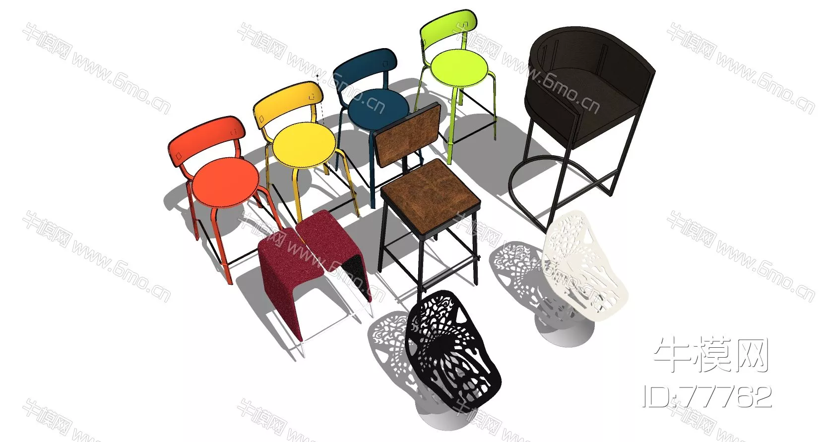 INDUSTRIAL BAR CHAIR - SKETCHUP 3D MODEL - ENSCAPE - 77762