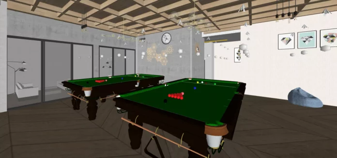 INDUSTRIAL BILLARD CLUB - SKETCHUP 3D SCENE - VRAY OR ENSCAPE - ID00220