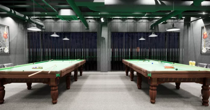 INDUSTRIAL BILLARD CLUB - SKETCHUP 3D SCENE - VRAY OR ENSCAPE - ID00224