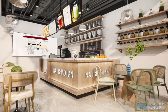 INDUSTRIAL COFFEE SHOP - SKETCHUP 3D SCENE - VRAY OR ENSCAPE - ID00315