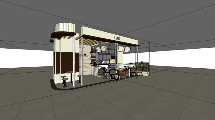 INDUSTRIAL COFFEE SHOP - SKETCHUP 3D SCENE - VRAY OR ENSCAPE - ID00323