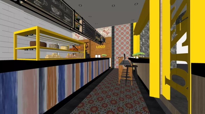 INDUSTRIAL COFFEE SHOP - SKETCHUP 3D SCENE - VRAY OR ENSCAPE - ID00326