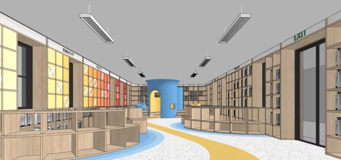 INDUSTRIAL LIBRARY - SKETCHUP 3D SCENE - VRAY OR ENSCAPE - ID00404