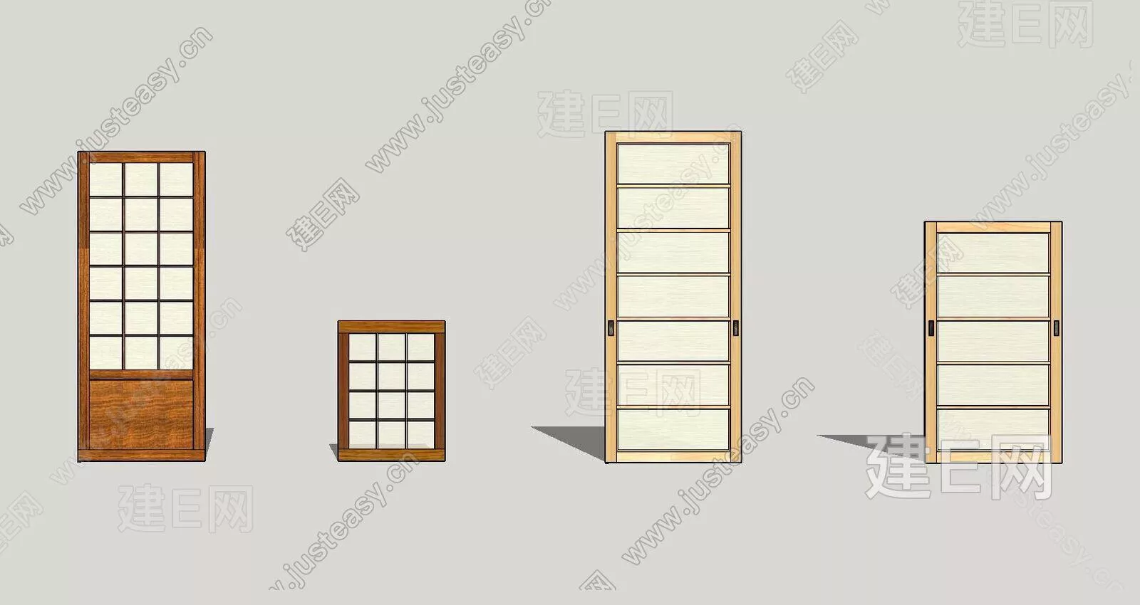 JAPANESE DOOR AND WINDOWS - SKETCHUP 3D MODEL - ENSCAPE - 105725962