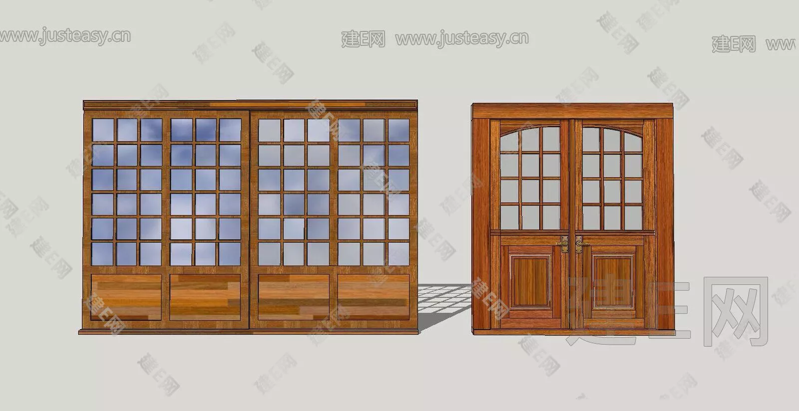 JAPANESE DOOR AND WINDOWS - SKETCHUP 3D MODEL - ENSCAPE - 105726026