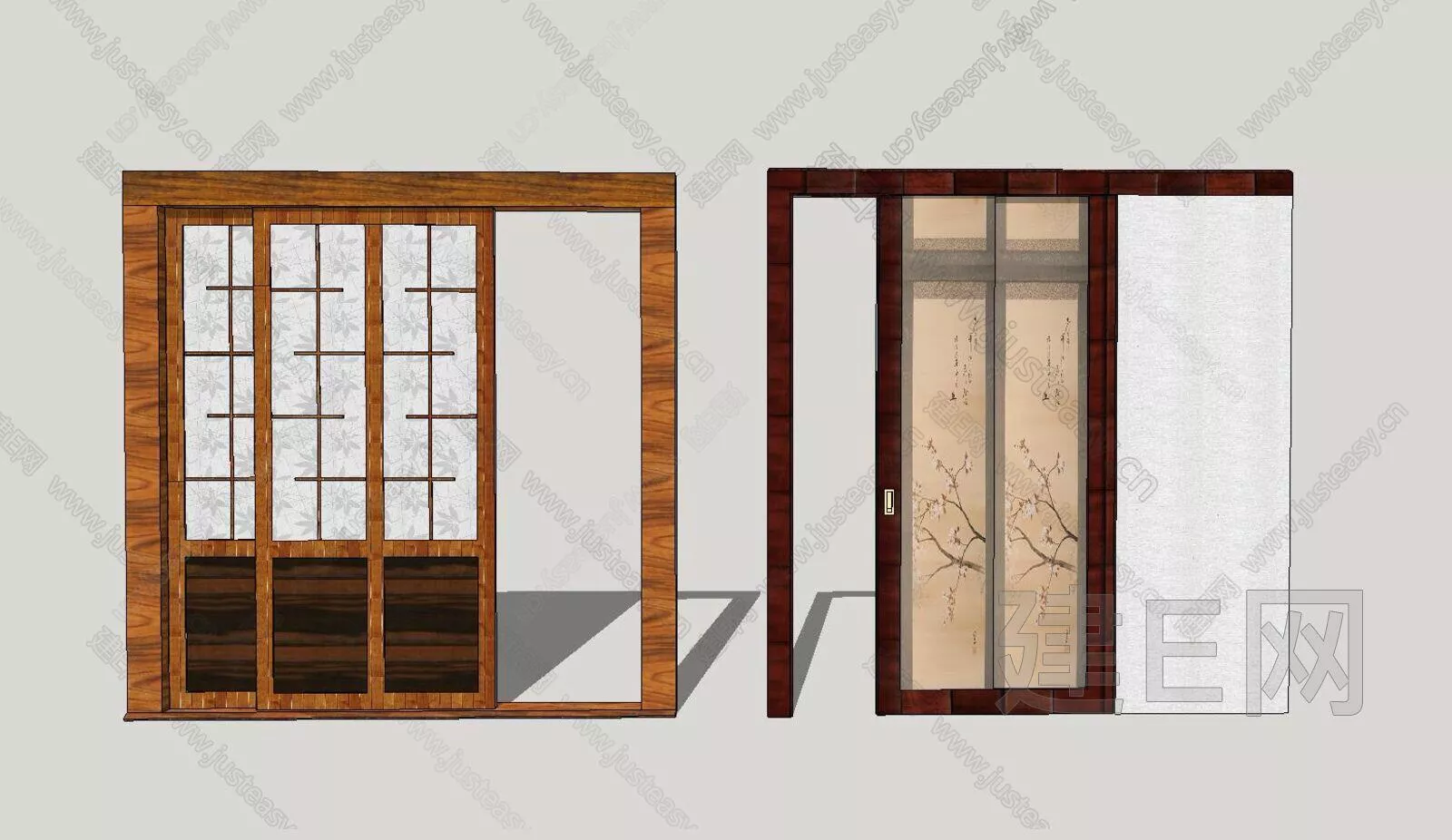 JAPANESE DOOR AND WINDOWS - SKETCHUP 3D MODEL - ENSCAPE - 105726074