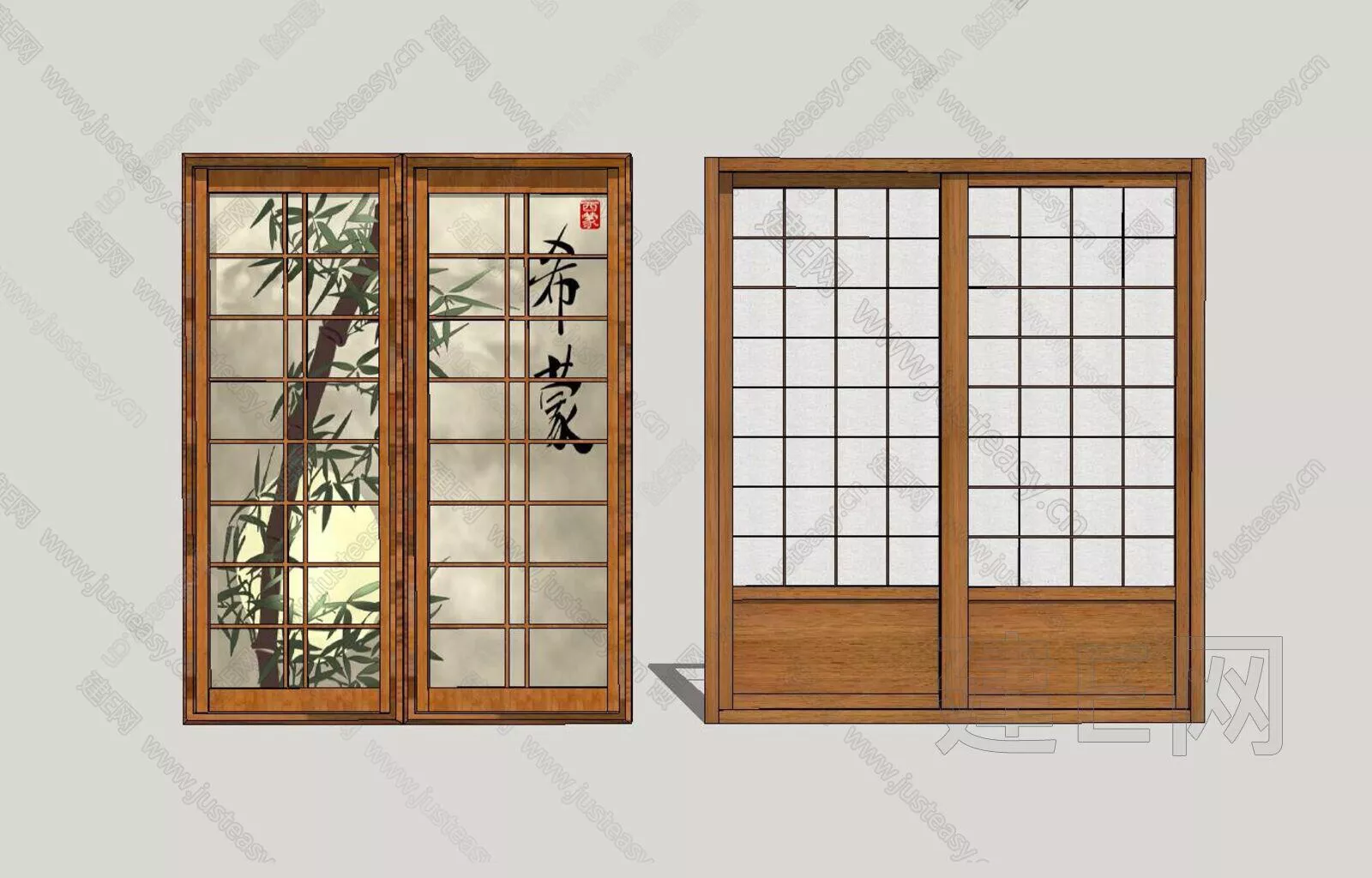 JAPANESE DOOR AND WINDOWS - SKETCHUP 3D MODEL - ENSCAPE - 105726202
