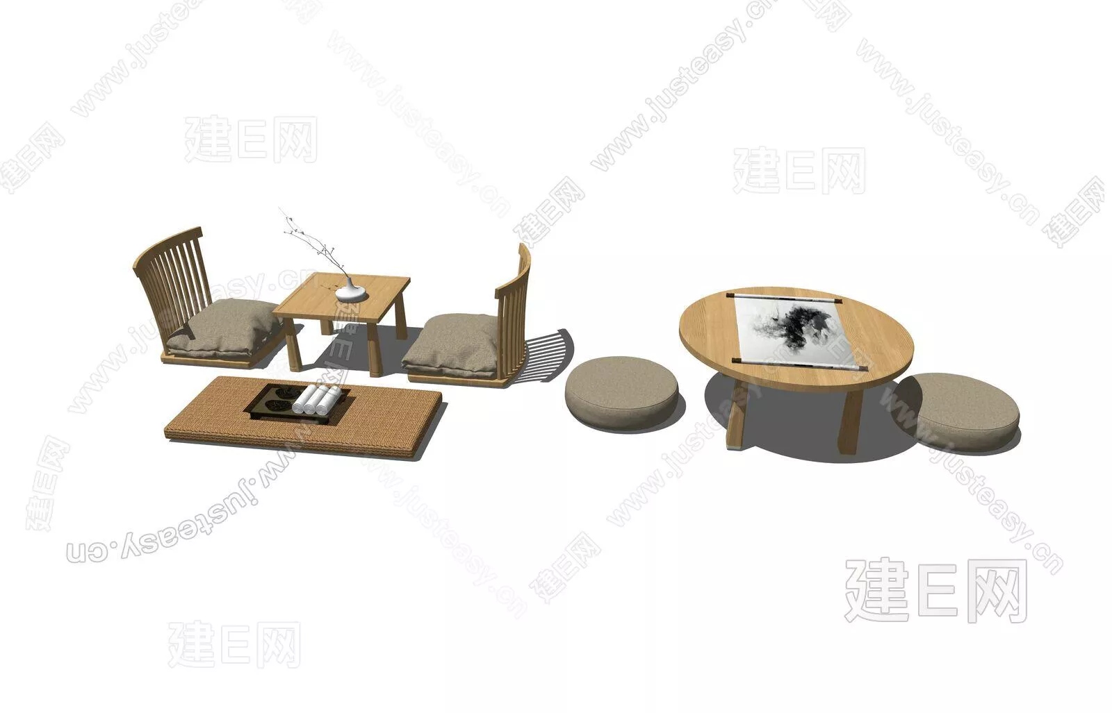 JAPANESE TEA TABLE SET - SKETCHUP 3D MODEL - ENSCAPE - 110839090