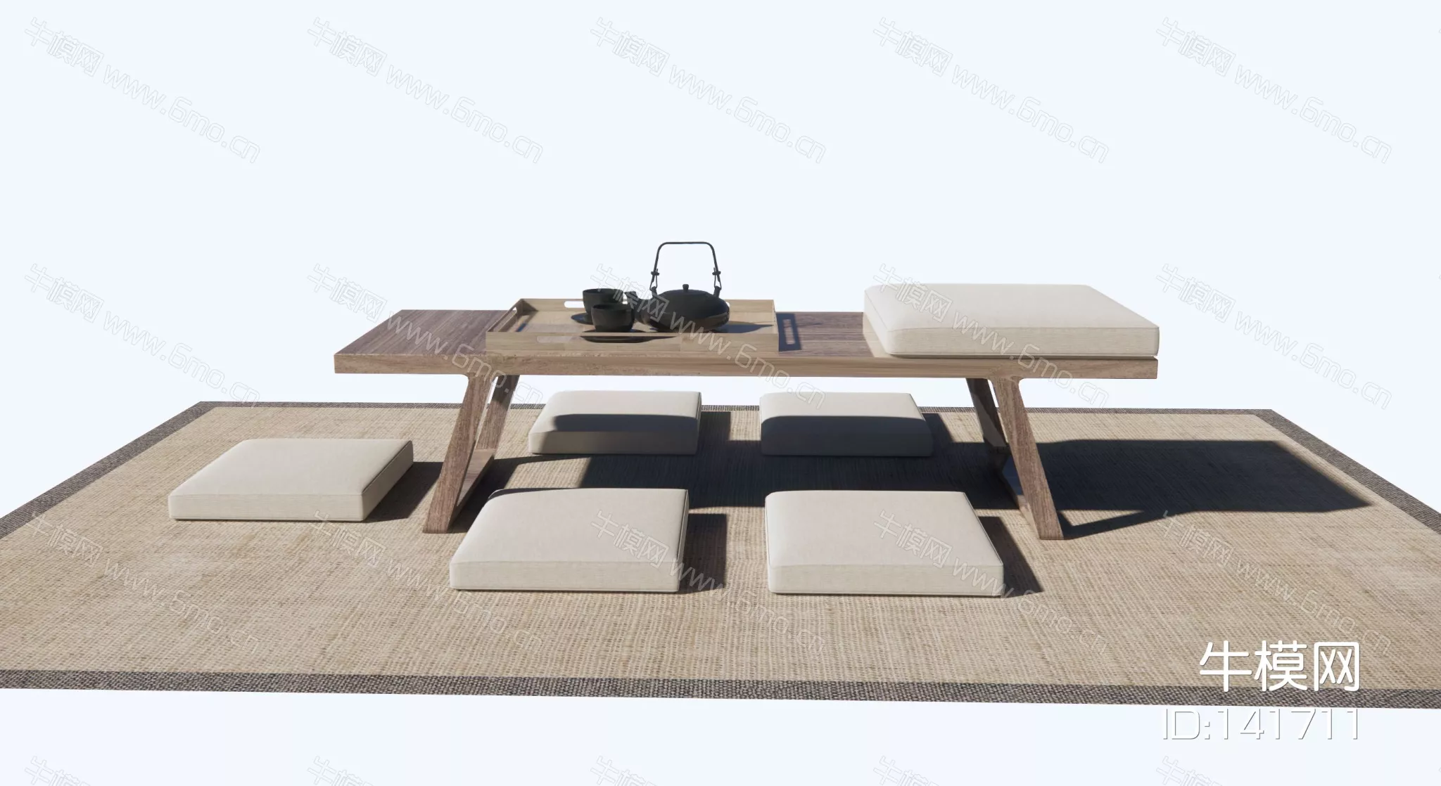 JAPANESE TEA TABLE SET - SKETCHUP 3D MODEL - ENSCAPE - 141711