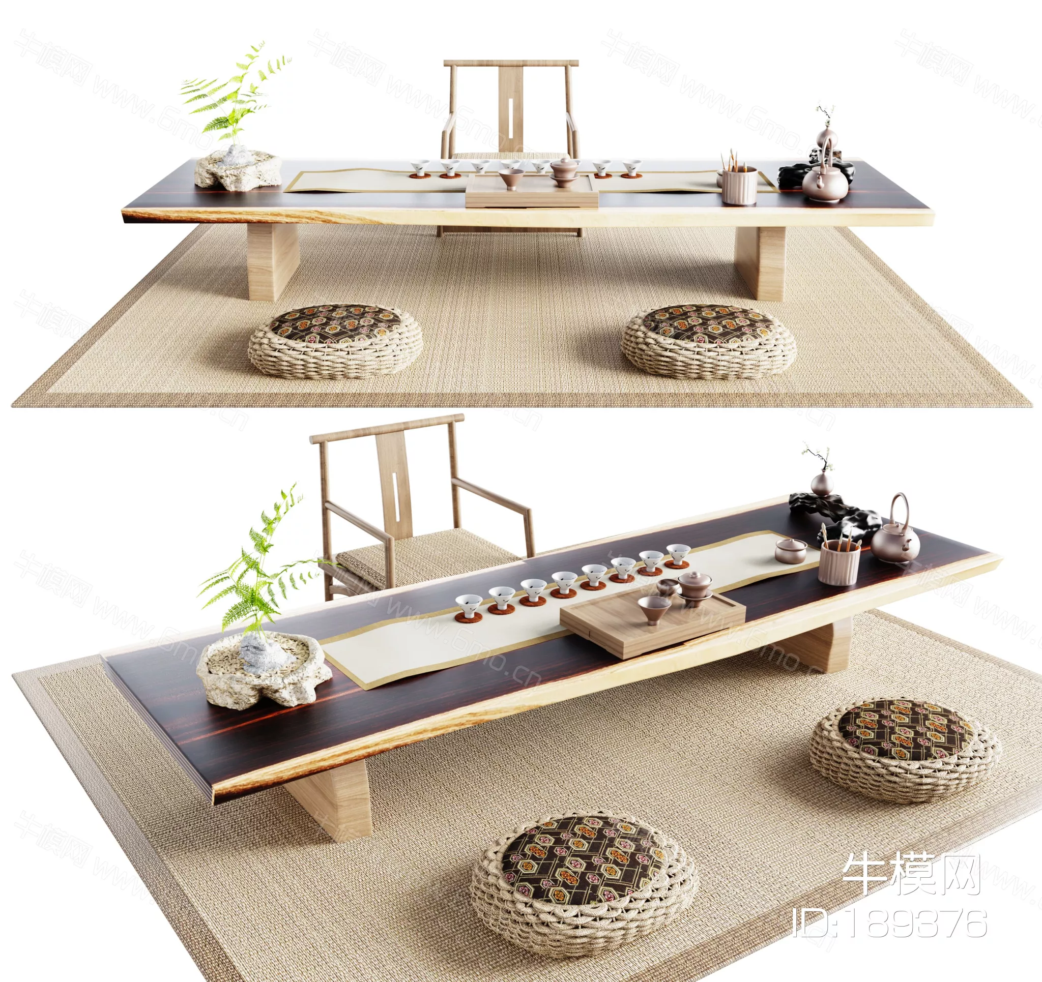 JAPANESE TEA TABLE SET - SKETCHUP 3D MODEL - VRAY - 189376