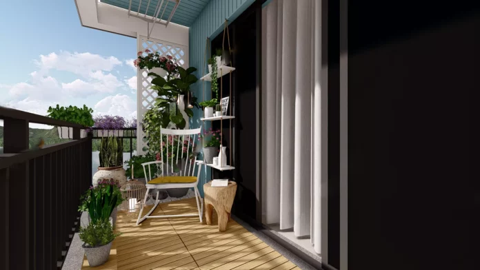 MINIMALIST BALCONY - SKETCHUP 3D SCENE - VRAY OR ENSCAPE - ID00474