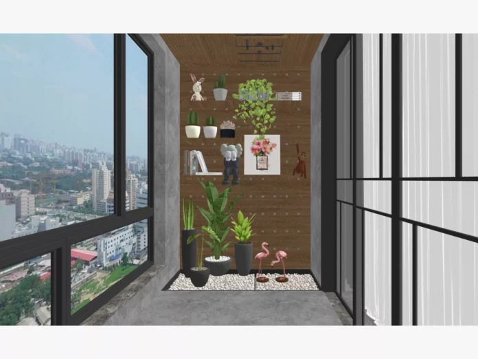 MINIMALIST BALCONY - SKETCHUP 3D SCENE - VRAY OR ENSCAPE - ID00479