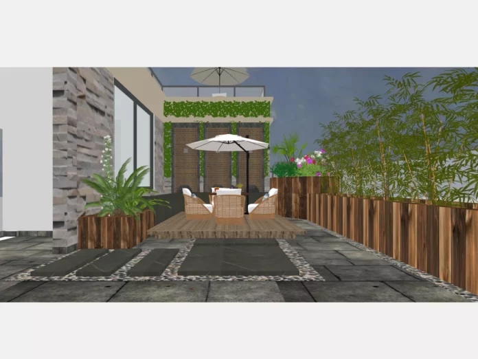 MINIMALIST BALCONY - SKETCHUP 3D SCENE - VRAY OR ENSCAPE - ID00480