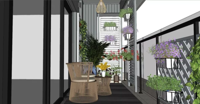 MINIMALIST BALCONY - SKETCHUP 3D SCENE - VRAY OR ENSCAPE - ID00510