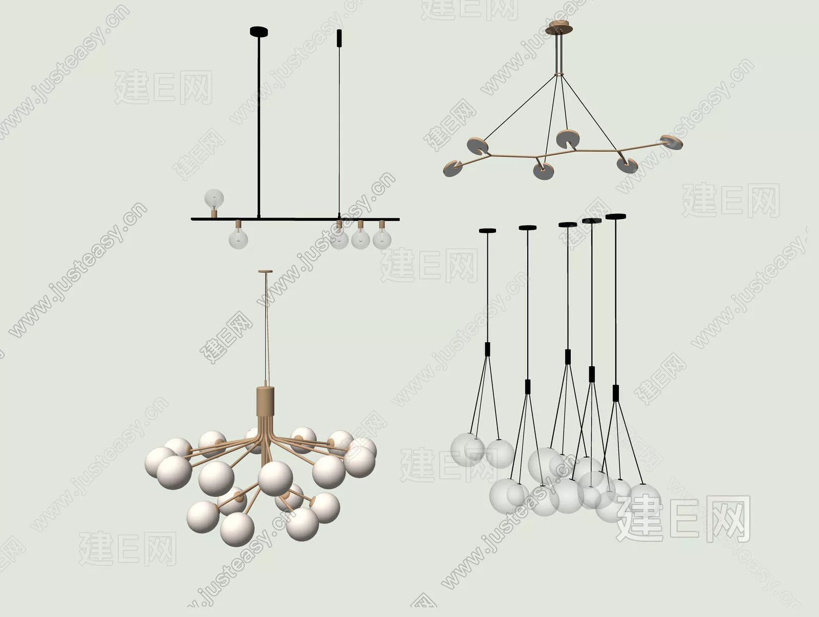 MINIMALIST CHANDELIER - SKETCHUP 3D MODEL - ENSCAPE - 111624620