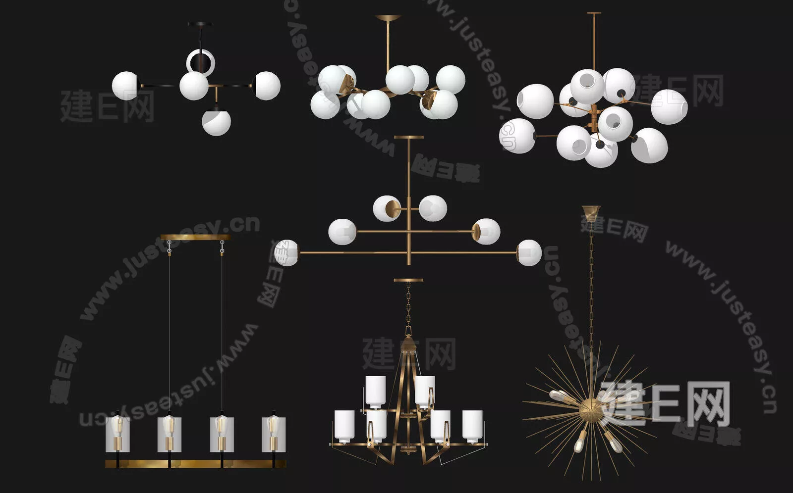 MINIMALIST CHANDELIER - SKETCHUP 3D MODEL - ENSCAPE - 112345430