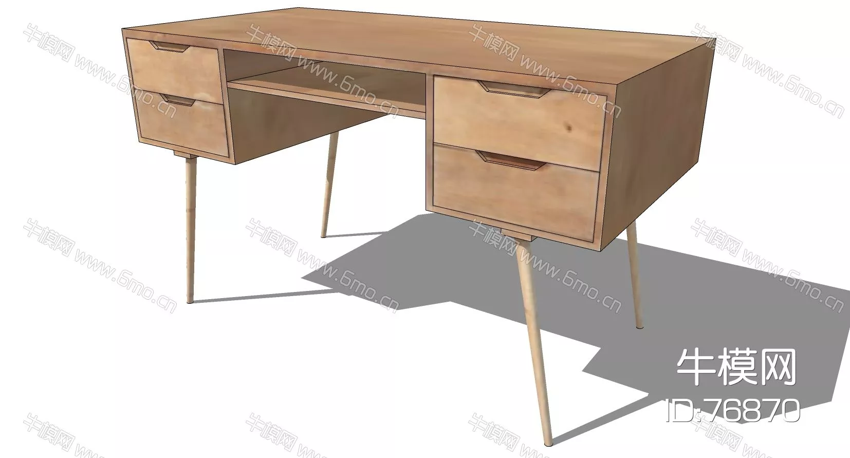 MINIMALIST DESK - SKETCHUP 3D MODEL - VRAY - 76870