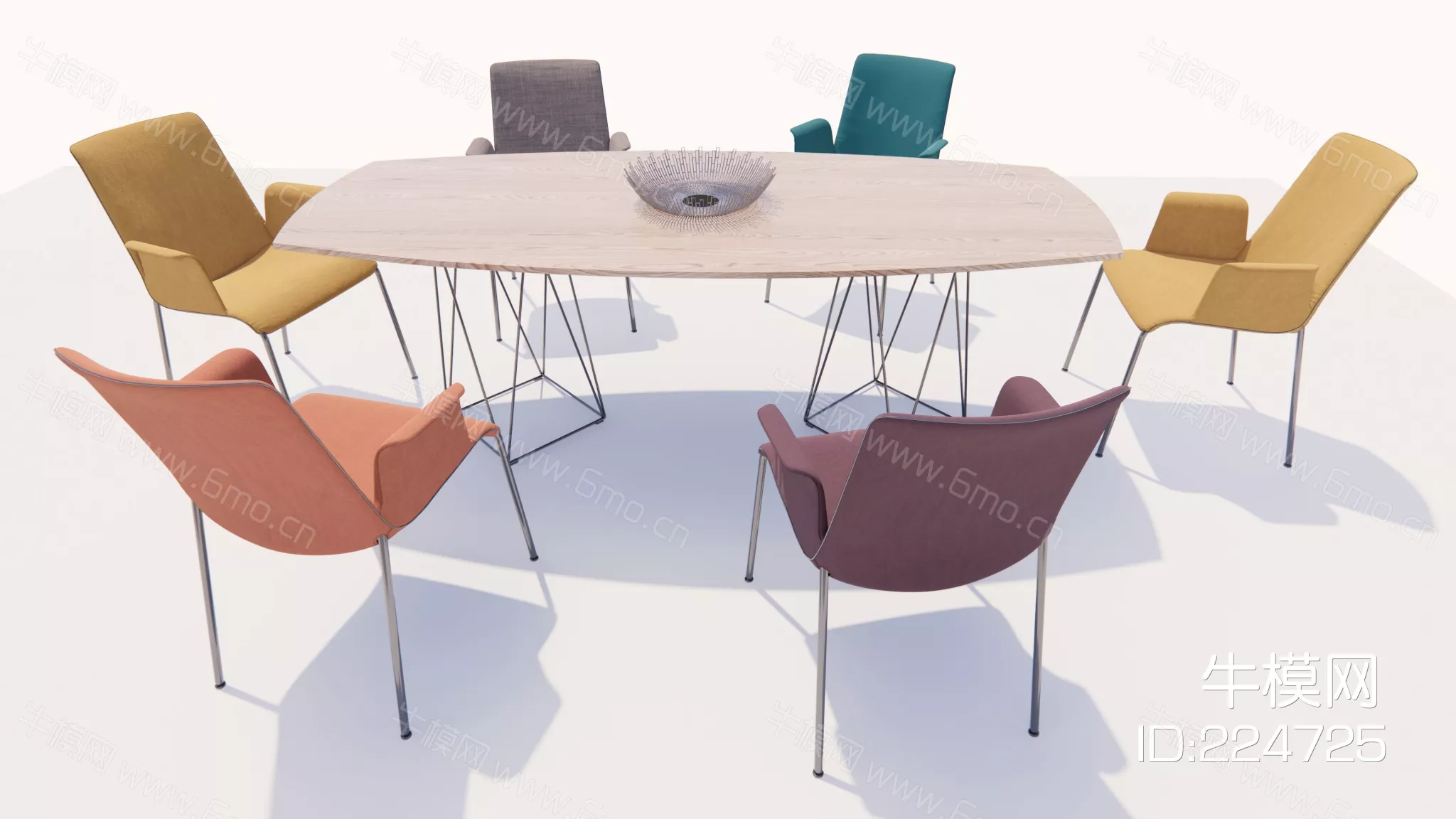 MINIMALIST DINING TABLE SET - SKETCHUP 3D MODEL - ENSCAPE - 224725