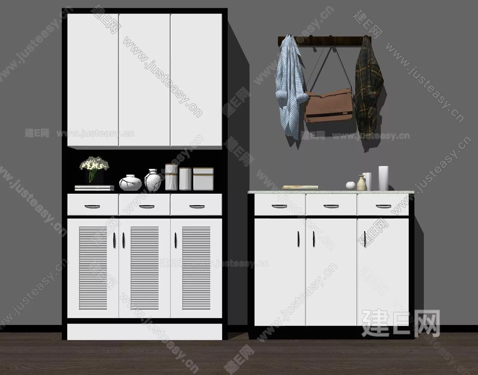 MINIMALIST SHOE CABINET - SKETCHUP 3D MODEL - ENSCAPE - 111886636