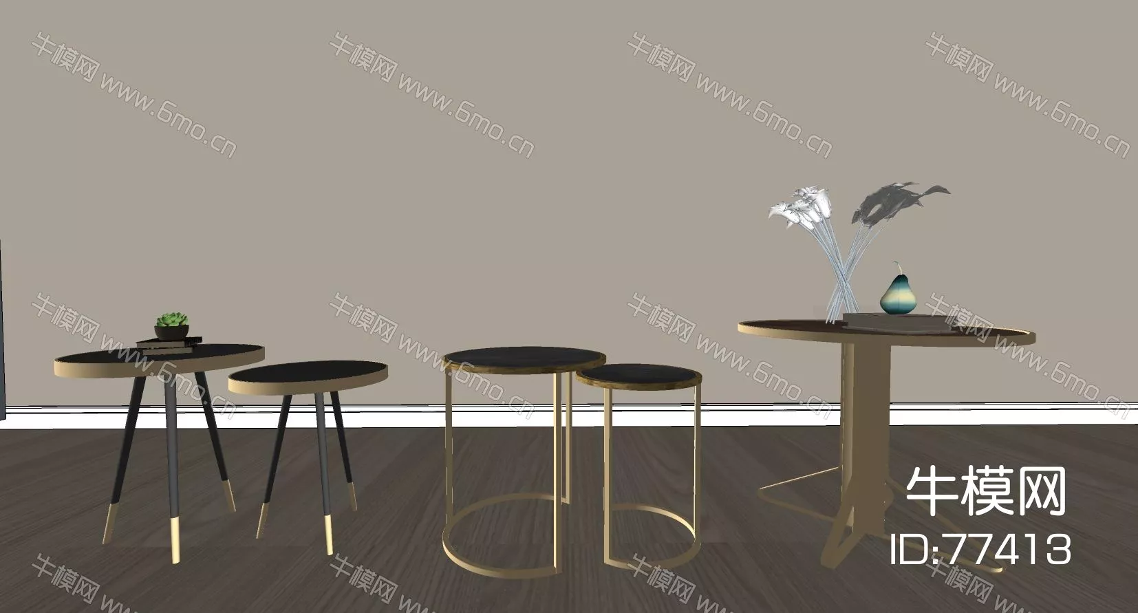 MINIMALIST SIDE TABLE - SKETCHUP 3D MODEL - ENSCAPE - 77413