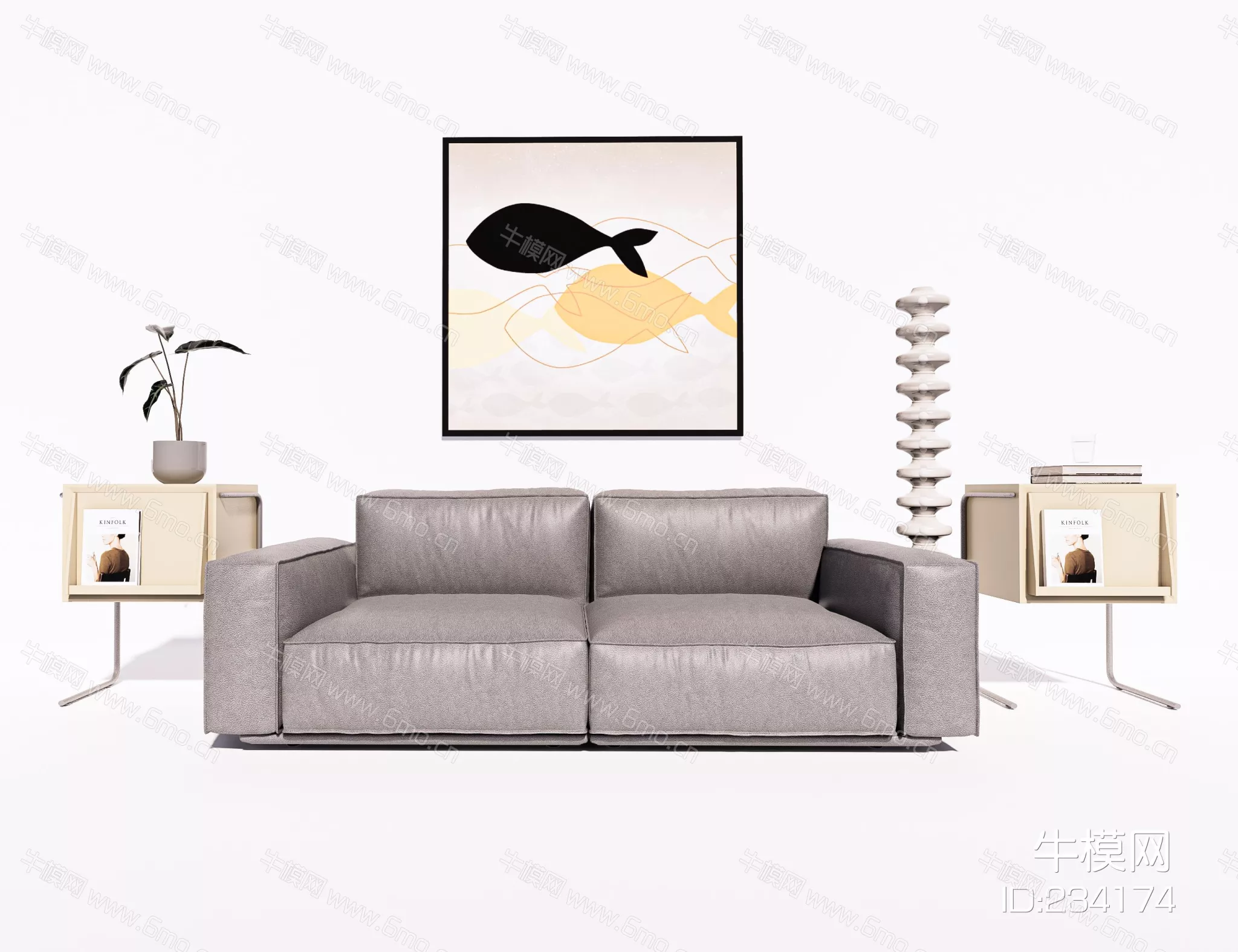 MINIMALIST SOFA - SKETCHUP 3D MODEL - ENSCAPE - 234174