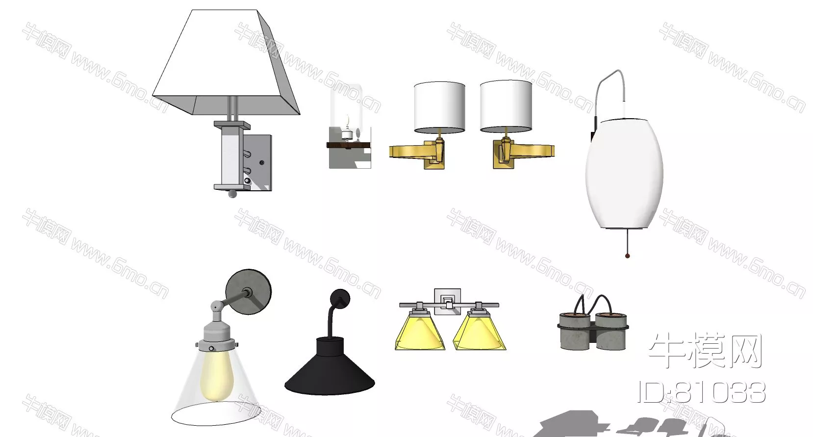 MINIMALIST WALL LAMP - SKETCHUP 3D MODEL - ENSCAPE - 81033