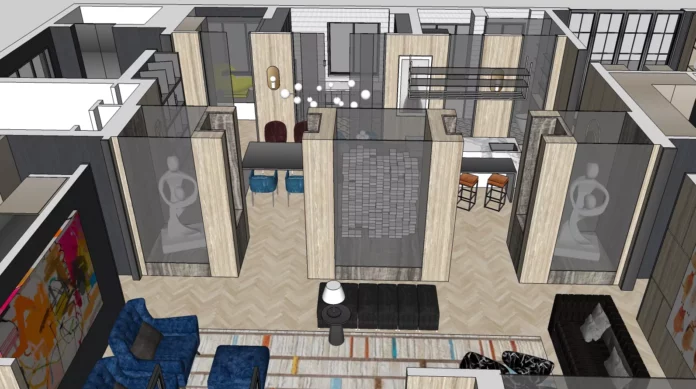 MODERN APARTMENT PLAN - SKETCHUP 3D SCENE - VRAY OR ENSCAPE - ID00534